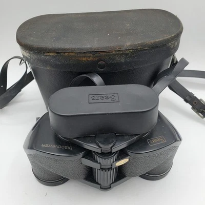 Vintage Sears DISCOVERER 7x35 Binoculars Extra Wide Angle 578ft with Case AS-IS - Image 1 of 4