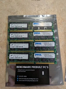 1GB Micron DDR1 PC2100R-25331-z 266MHz CL2.5 ECC Reg RAM MT36VDDF12872G-265G3 - Picture 1 of 6