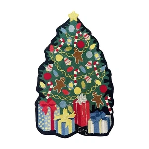 Vintage Claire Murray Rug Christmas Tree Wool Signed Gingerbread Man Holiday Mat - Picture 1 of 9