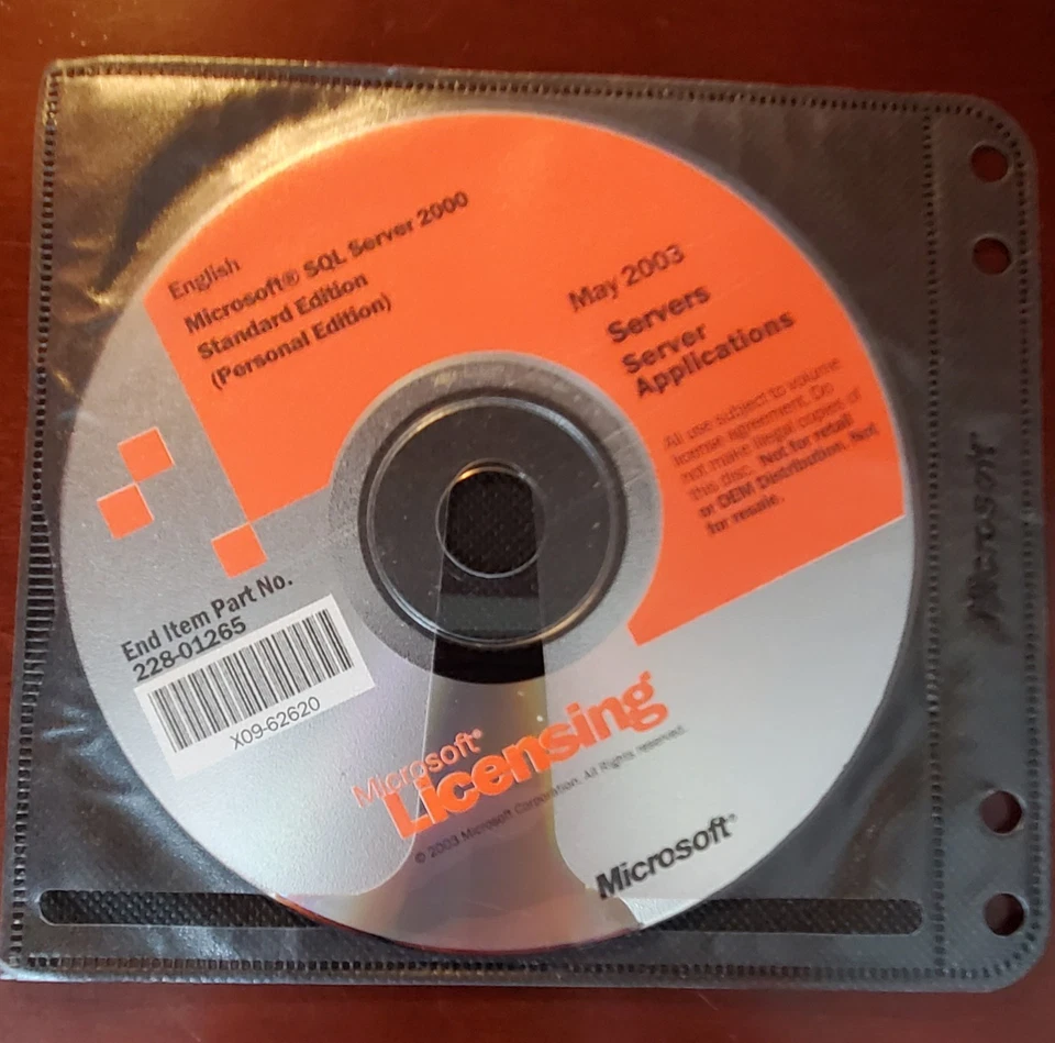 Microsoft SQL Server 2000 Standard Edition Disc May 2003 - Image 1 of 1