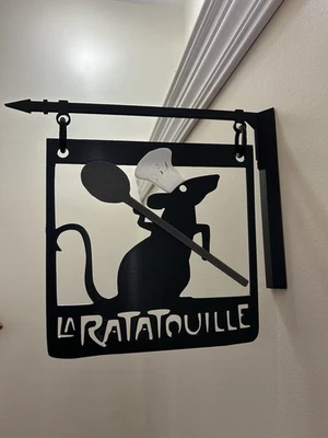Letrero de Ratatouille Disney Cocina Arte de Pared Remy Chef Decoración Bistro Francés Utilería Regalo Foto 1 de 4