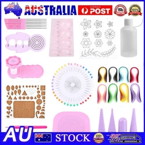 Complete Paper Quilling Set: 8 Colors Strips Moulds & Tools Included - Picture 1 of 23