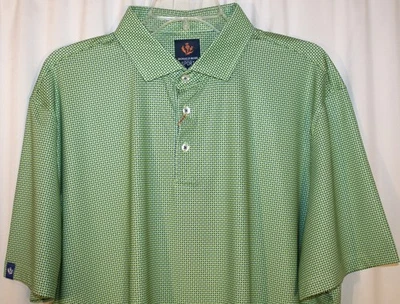 NUEVO Polo de Golf Donald Ross SPORT Hank Estampado Círculo Línea XL Verde Azul Real Foto 1 de 4