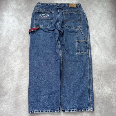 Vintagr U.S. Polo Assn Jeans Mens 36x30 Blue Carpenter Utility Baggy Logo - Image 1 of 4