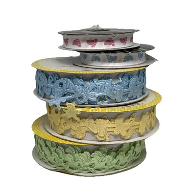 Baby Shower Themed Ribbon (5) Rolls Lot Boy/Girl Gift/Craft/Scrapbook/Art/Decor - Image 1 of 2
