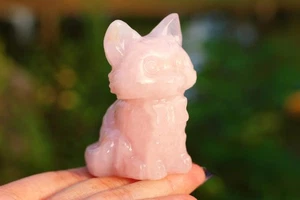 2.4" Natural Cuarzo Rosa Tallado Gato Reiki Cristal Decoración Cristal Curación Regalo 1 pieza - Imagen 1 de 7