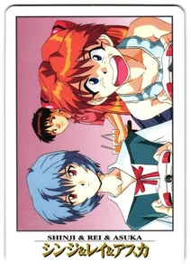SHINJI REI ASUKA - MP - NEO GENESIS EVANGELION CARDDASS SEGA BANDAI 1996 - Picture 1 of 3