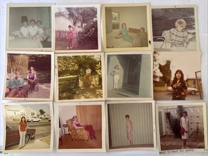 Gemischtes 60er 70er Jahre Konvolut 12 verschiedene Frauen Portrait Farbfotos 3,5x3,5 - Bild 1 von 14