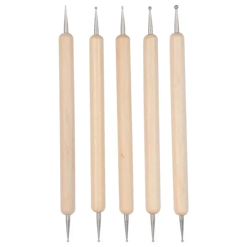 5pcs/set Pressure Tracing Pen Tool Nail Art Pottery Flower Dotting Pen Pressure - Image 1 of 4