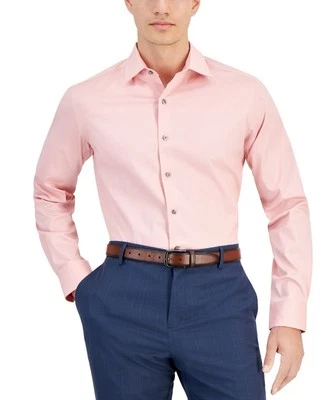 Alfani Dress Shirt Mens 17-17.5 34/35 Cotton Candy Slim-Fit Temperature Regulate - Image 1 of 4