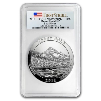 2010 5 oz Silver ATB Mount Hood MS-69 DMPL PCGS (FirstStrike®) - Image 1 of 3