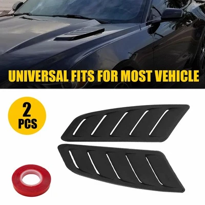 Air Flow Intake Hood Scoop Vent Bonnet Cover Trim Car Decorative Black ABS EOA - Image 1 of 4