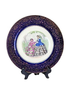 Vintage Imperial Salem China La Mode Fashion Illistration Plate 10.75 in 23k - Picture 1 of 6