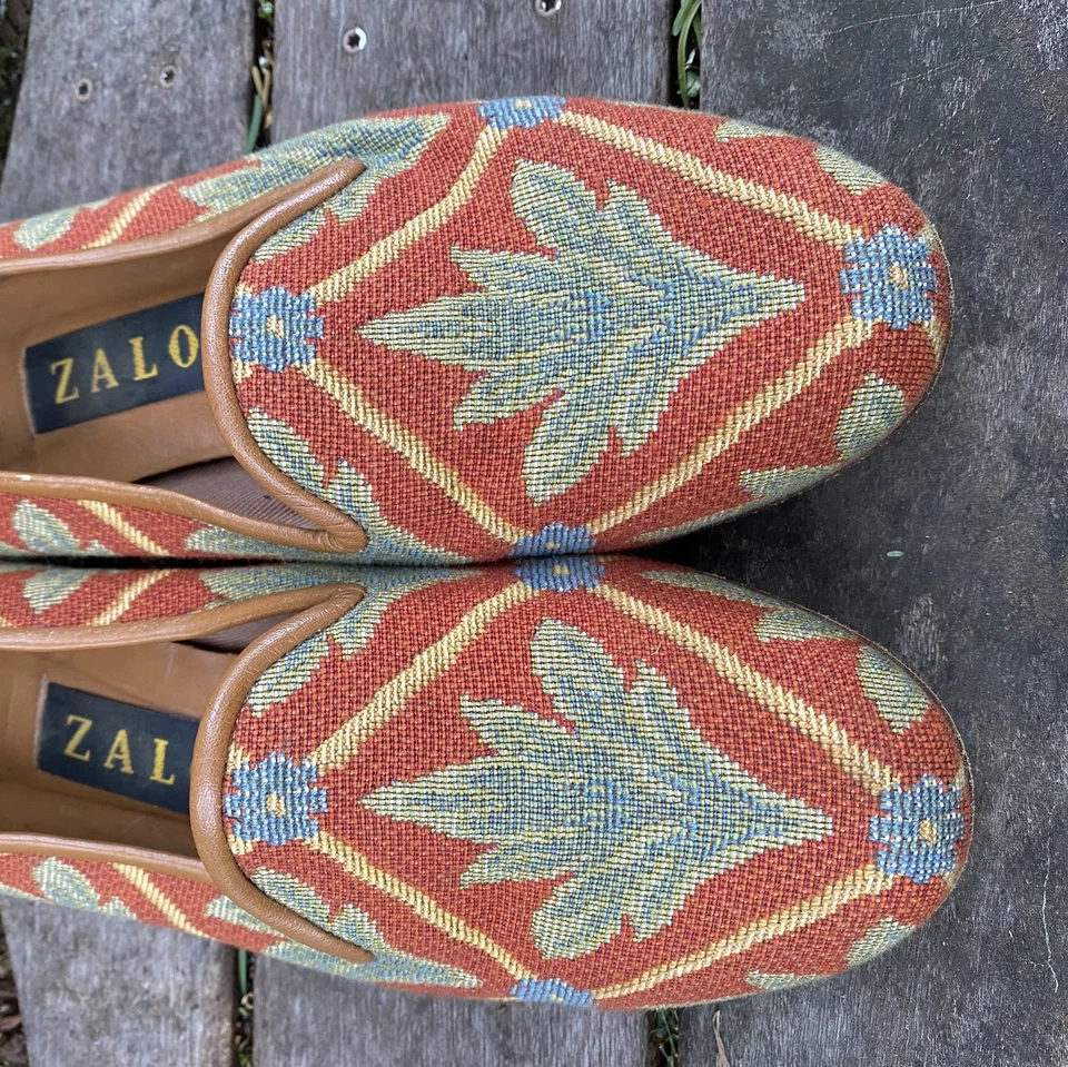 Boho Tapestry Flat Zalo 6 Handmade Loafer Needlepoint Classic Women Shoe Quirky - Image 1 of 4