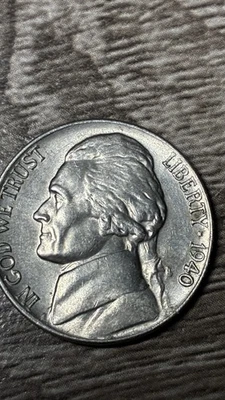 1940 no mint mark full steps Jefferson nickel  - Image 1 of 4