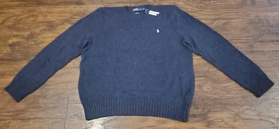 Polo Ralph Lauren Algodón Lino Cuello Redondo Suéter Azul Para Hombre Talla XXL Nuevo Foto 1 de 4