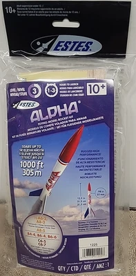 ESTES ALPHA #1225 New Flying Model Rocket Kit Free Shipping! No Reserve! - Image 1 of 3