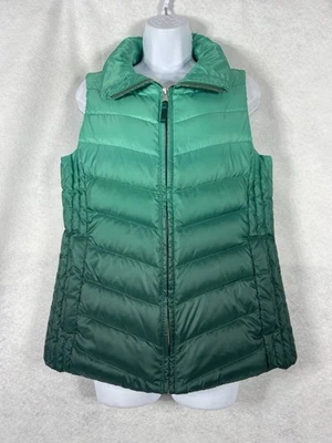 Talbots Jacket Women’s Small Green Vest Quilted Full Zip Ombré EUC - Image 1 of 4