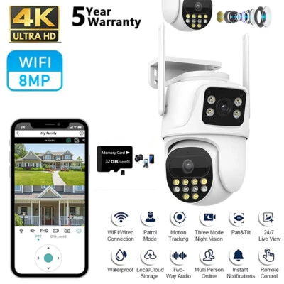 Drahtlose IP-Kamera 8MP WIFI Outdoor CCTV PTZ Smart Home Sicherheit IR Cam IP66 - Bild 1 von 4