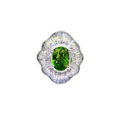 2.14 Carat Ceylon Alexandrite Diamond Platinum Halo Ring, GIA Certified - Image 1 of 4