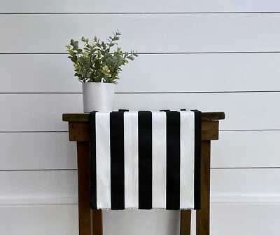 Black and White Stripe Table Runner Kitchen Home Decor Linens Table Centerpiece - Image 1 of 4