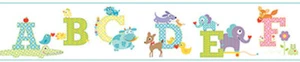 Aqua Edge Colorful Animal Alphabet Mural Sure Strip Wallpaper Border KS2206BD - Picture 1 of 2