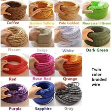 1M 5M Vintage Color Braided Fabric Cable Wire 2 Core Electric Light Lamp