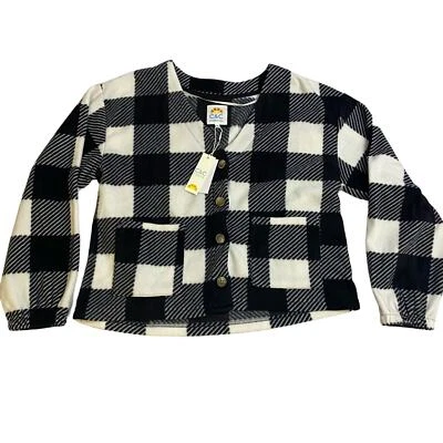 cc California Mujer L Suéter Cárdigan Cuadros Bolsillo Frontal Cottagecore Granja Top Foto 1 de 4