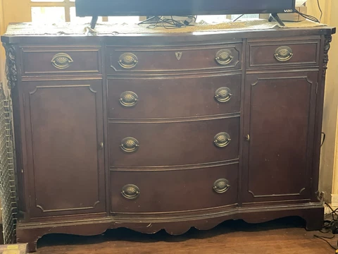Antique Mahogany Sideboard Buffet Cabinet  L 60x W 18 x H 35 Cover