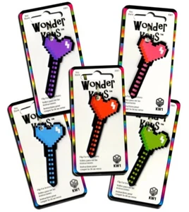5 Colors Digital Heart Shaped Wonder Keys #66 KW1 Kwikset House Key Blanks - Picture 1 of 6