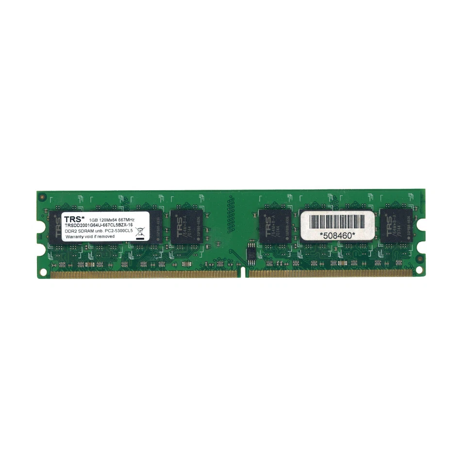 Computer Modulo RAM TRS TRSDD2001G64U-667CL5BZX-16 1GB DDR2 Non-Ecc 667MHz - Immagine 1 di 1