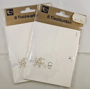 16 Tischkarten, Platzkarten, Hochzeit, Ringe und Brautstrauß - Bild 1 von 3