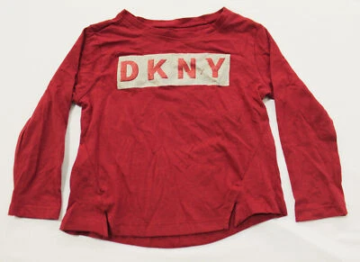 DKNY Girl's Basic Boatneck Long Sleeve Pullover Tee DM9 Rio Red Size 2T NWT - Image 1 of 4