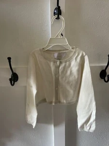 Jacadi Girls Cropped Cardigan 4A/104cm, Ivory - Picture 1 of 3