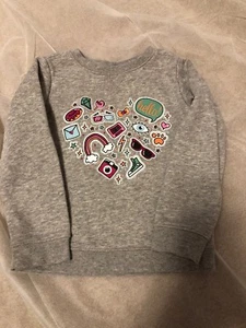 Joe Boxer Toddler Girl Sweatshirt Grey Long Sleeve Size 3t Preowned - Picture 1 of 4