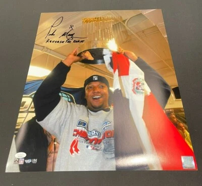 Foto autografada assinada por Pedro Martinez Boston Red Sox 16x20 Reverse the Curse JSA CERTIFICADO DE AUTENTICIDADE - Imagem 1 de 3