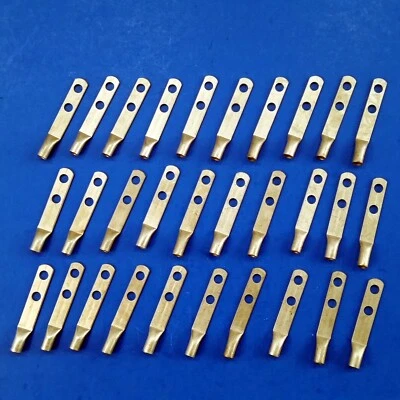 30 pc Lot 1/4" Electrical Crimp Cable Lug 2-hole 5/8" Pitch Two Hole 0.25" - Image 1 of 4
