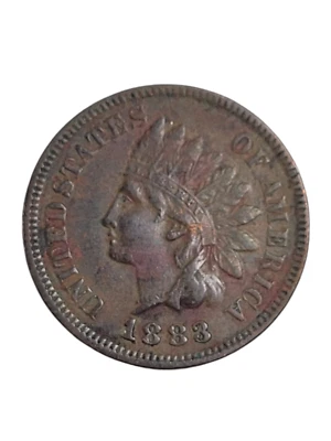 1883 Indian Head Penny 1C U.S. Coin Currency See Pictures - Image 1 of 4
