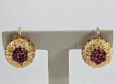14k gold & ruby earrings - Image 1 of 4