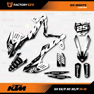 Wht Blk Racing Graphics Kit fits KTM 16-18 SX SXF XC XCF 125 150 200 250 300 450 - Picture 1 of 5