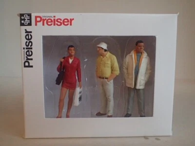 Preiser Passanten stehend Tasche Brille Mann Frau 63076 Spur 1 OVP 1:32 3 Fig - Bild 1 von 2