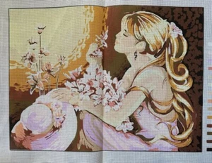 Printed needlepoint Tapestry  Orchids Canvas Only 45x60 Cm Temeljkovic - Picture 1 of 5