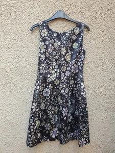 Vestido ZARA Estampado Diamante Tulipán Negro Satinado Sin Mangas Forrado Mini Espalda Abierta S - Imagen 1 de 6