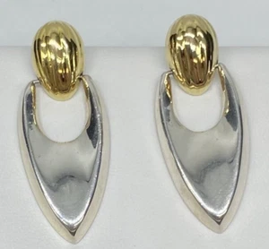 FAS Sterling Silver Dangle Pieced Earrings 1 3/4" Drop 9.3g - Picture 1 of 10