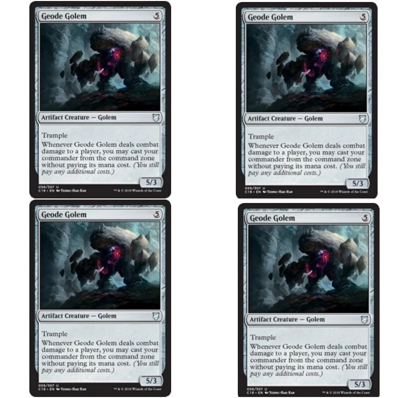4 x GEODE GOLEM NM Commander 2018 mtg Grey - Artifact Unc - Image 1 of 1