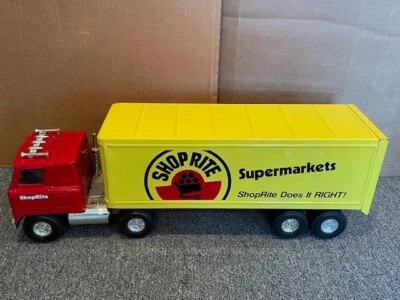 Semirremolque y remolque ERTL International COE Shop Rite, rojo y amarillo, ¡en muy buena condición!! Foto 1 de 4