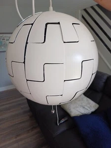 IKEA PS 2014 - Death Star Light - Pendant Lamp 35cm White / Silver - Picture 1 of 6