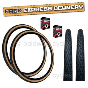 Baldys 700 x 38c AMBER WALL Hybrid Bike TYREs TUBEs Slick Smooth Road Trekking - Picture 1 of 18