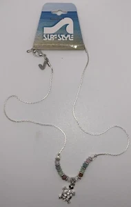 Collana catena stile surf diamante viola blu marrone grigio ciondolo tartaruga 18 96383 - Foto 1 di 2
