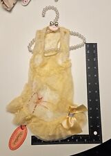 Romantic lace mini dress Yellow with luxurious bow Wooflink Size 3
